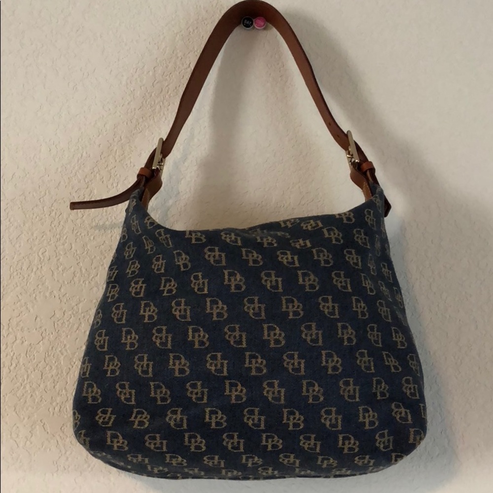 Dooney & Bourke Blue and Tan Shoulder Bag